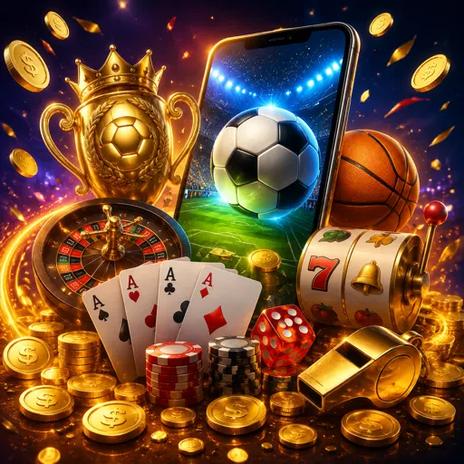 Estádio iluminado à noite com painel de odds de apostas esportivas sobreposto